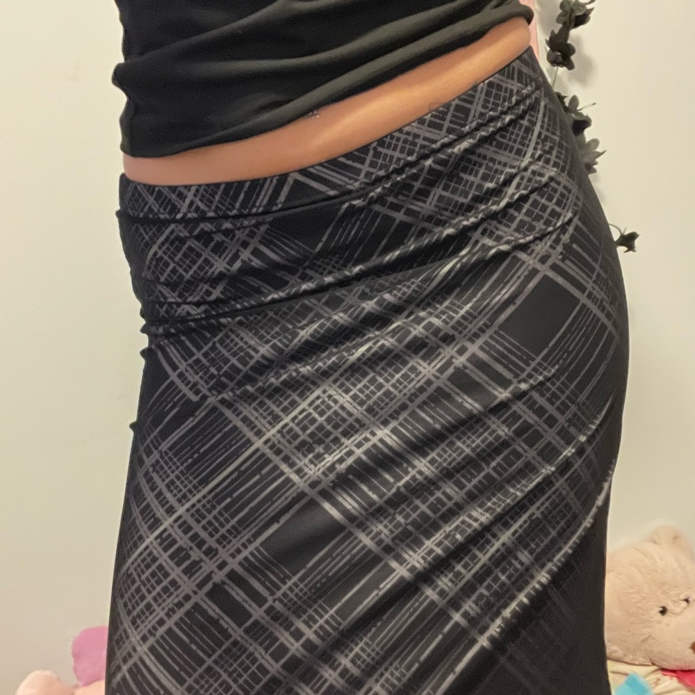 Black and Gray Patterned Skirt